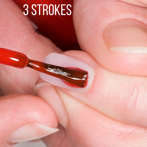 3 strokes gel nail polish application